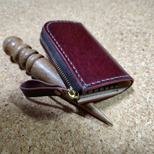 【山吹の里】ルガトショルダー　ワイン　L字ファスナーウォレット 山吹の里】ルガトショルダー ワイン L字ファスナーウォレット ル