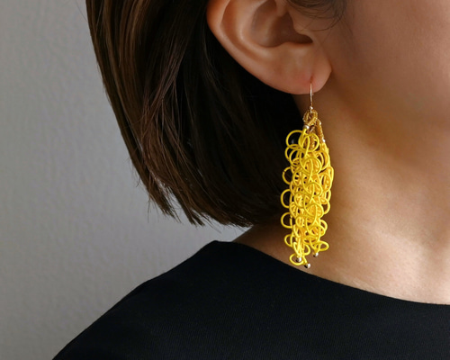 スリムタイプ追加/タイプセレクト】 mimosaピアス/ミモザピアス 水引