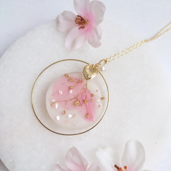 花星球櫻花滿天星淡水珍珠【項鍊】 第3張的照片