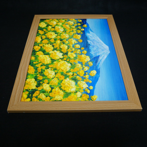 油絵 油彩 油彩画 絵 絵画 【富士山と菜の花】 絵画 HR 通販