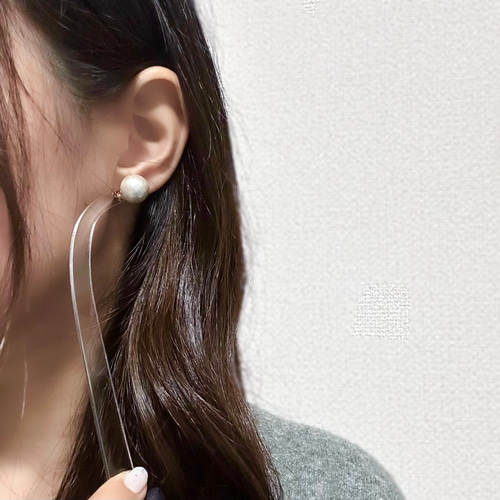 再販⭐️【12㎜】一粒 コットンパール ピアス/イヤリング ピアス