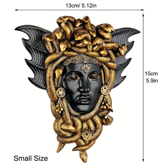 オブジェ 壁掛け メデューサ 小さめ ミニサイズ 15cm 装飾 ウォール 蛇 ゴールド ギリシャ神話 cht-1637 10枚目の画像