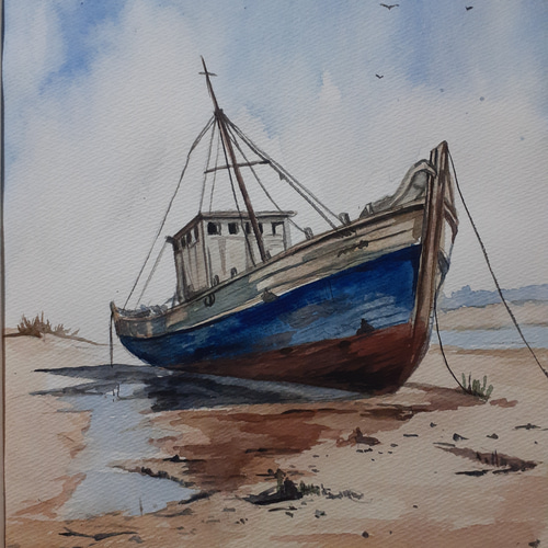 水彩画 海岸の難破船 絵画 makochin 通販 17376271|Creema 水彩画 海岸の難破船 絵画 makochin 通販 17376271|Creema