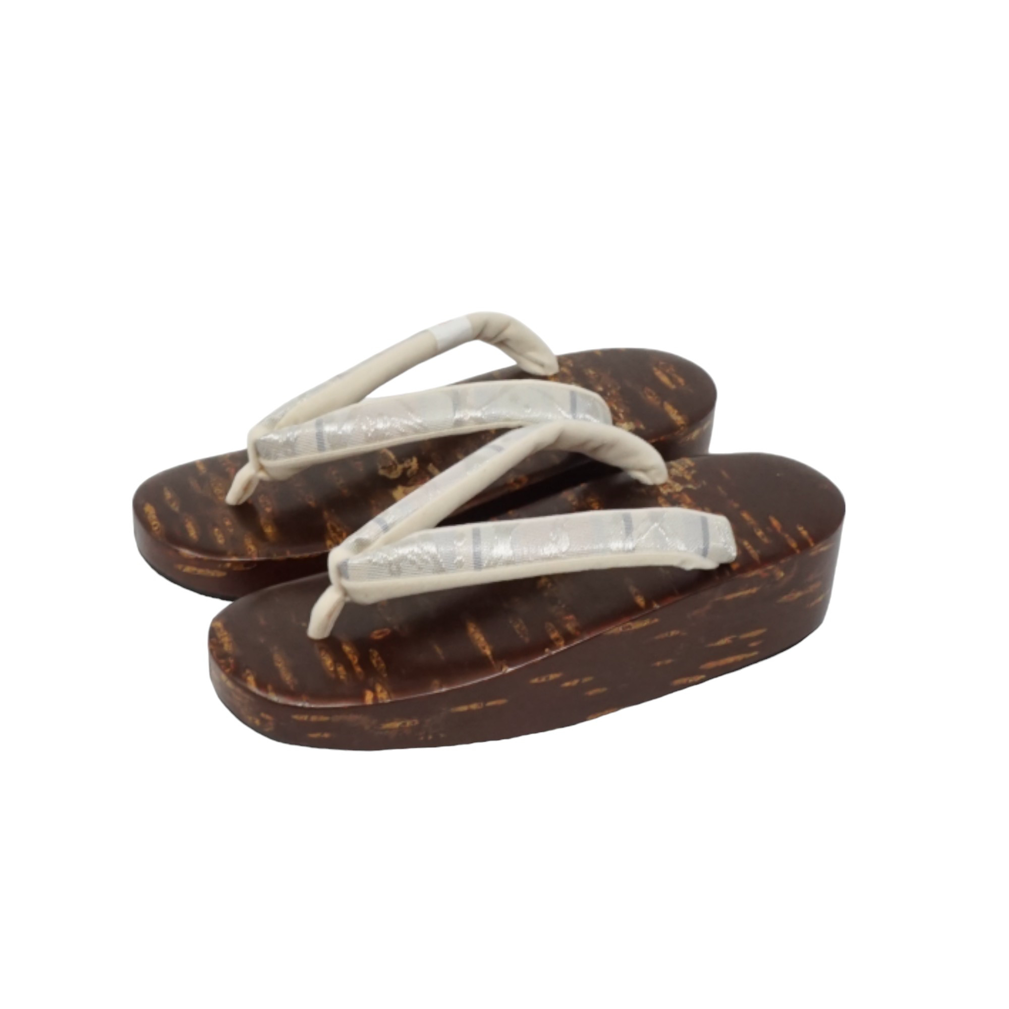 樺細工 舟形下駄 うさぎ　絡み織本天裏花緒 女性 サイズ： L寸