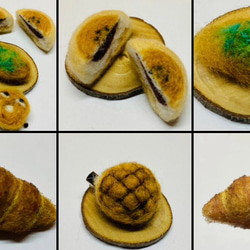 羊毛氈麵包系列～手作別針/胸針（1個/NT.390 ）菠蘿（售出/預購）、紅豆餅、甜甜圈、青蔥麵包 第1張的照片