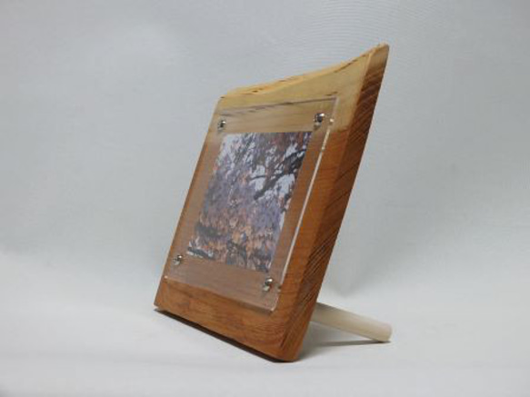 天然無垢板のフォトフレーム　欅の天然木　No.55　L-55 4枚目の画像