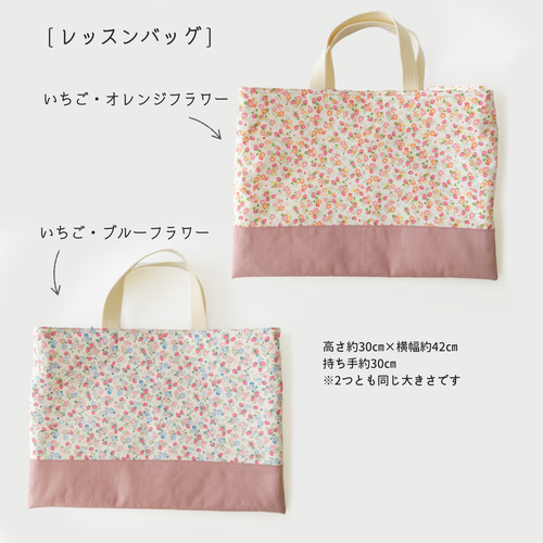 入園入学女の子レッスンバックヌビいちご柄上履き袋ポーチ