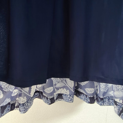 リバティタナローン紫陽花プリントの、裏地付きスカート 6枚目の画像