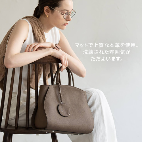 本革トートバッグ ファスナー付き 2way ショルダーバッグ 通勤 自立