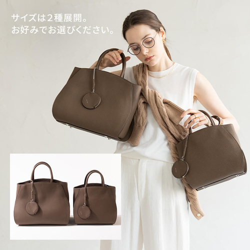 本革トートバッグ ファスナー付き 2way ショルダーバッグ 通勤 自立