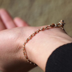 Silver braid bracelet 'Orange' 5枚目の画像