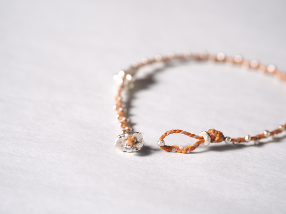 Silver braid bracelet 'Orange' 3枚目の画像
