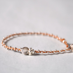 Silver braid bracelet 'Orange' 1枚目の画像