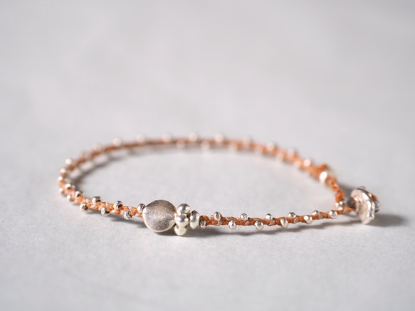 Silver braid bracelet 'Orange' 1枚目の画像