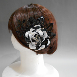花簪　薔薇・バラ（黒）髪飾り 7枚目の画像