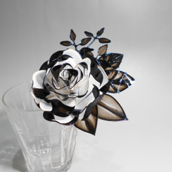 花簪　薔薇・バラ（黒）髪飾り 3枚目の画像