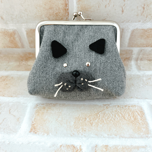 ねこの( ΦωΦ ) がま口ポーチ がま口 mofu_mofu_club 通販｜Creema  