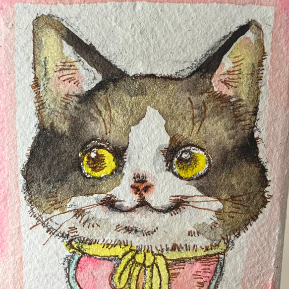 猫のちっちゃな　マグネットキャンバス原画　03 2枚目の画像
