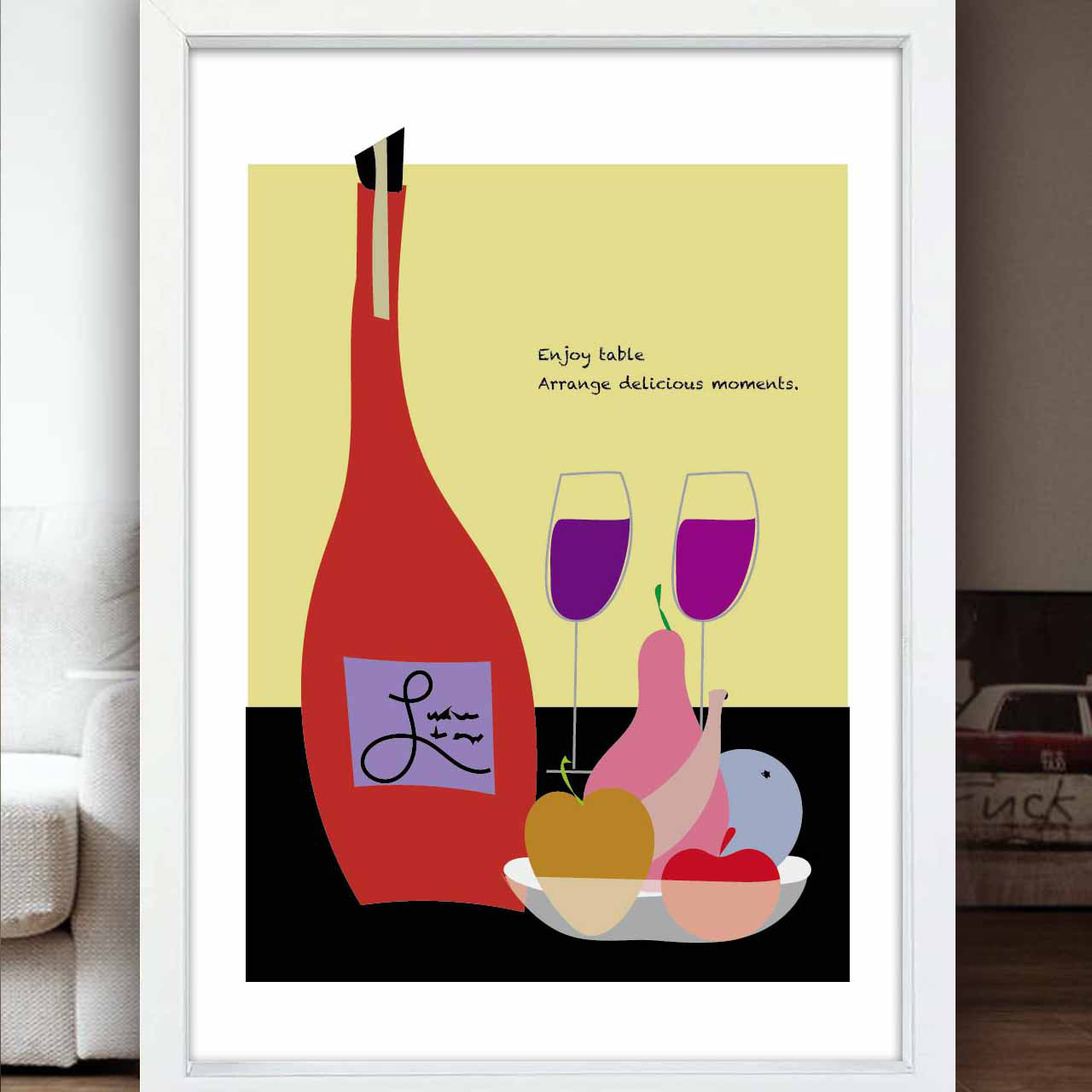 おしゃれなテーブル　イラスト　ポスター　A4 A3 A2 A1　アート  　アートポスター　sei検索新着順　2560