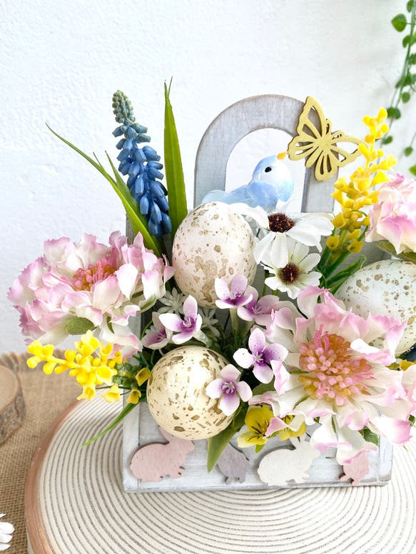 2way♪ 〜Happy Easterパステルカラーエッグの春色満開アレンジ〜 2枚目の画像