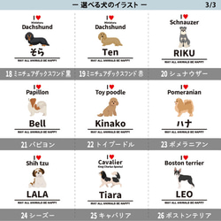 【メール便送料無料】 名入れ 長袖 Tシャツ 犬 愛犬 うちの子 ［アイラブ犬ブロック体 lt-animal215］ 6枚目の画像