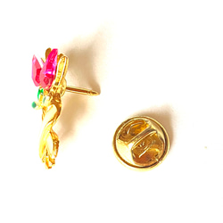 【アメリカ製　ビンテージ 　可愛い　ピンクリボン　小さいお花　の　ブローチ】春　イースター 3枚目の画像