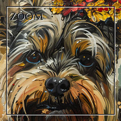 【犬花爛漫 - ヨークシャーテリア犬 No.1】モダンアートポスター 犬の絵 犬の絵画 犬のイラスト 3枚目の画像