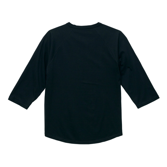 ラグランTシャツ【ブラック】 刺繍ワッペン WEDNESDAY GYM HOOPS JUMP SWISH 2枚目の画像
