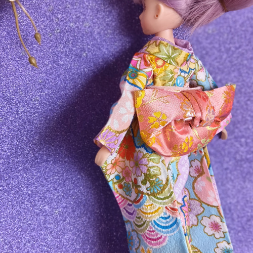 ブライスちゃん・リカちゃん振袖と帯セット 207サクラサク その他人形