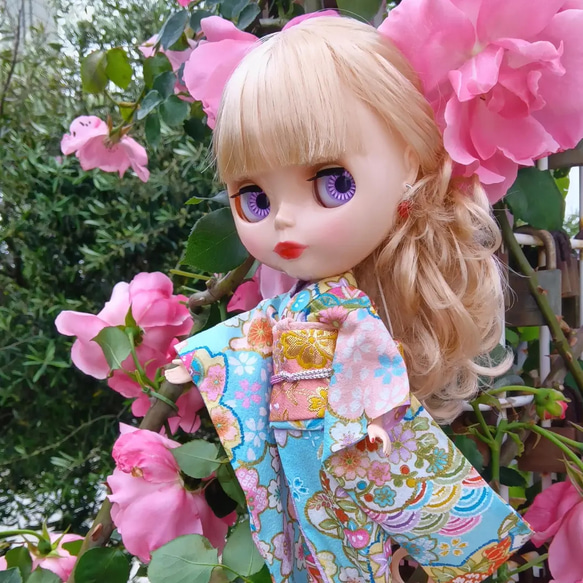 ブライスちゃん・リカちゃん振袖と帯セット 207サクラサク その他人形