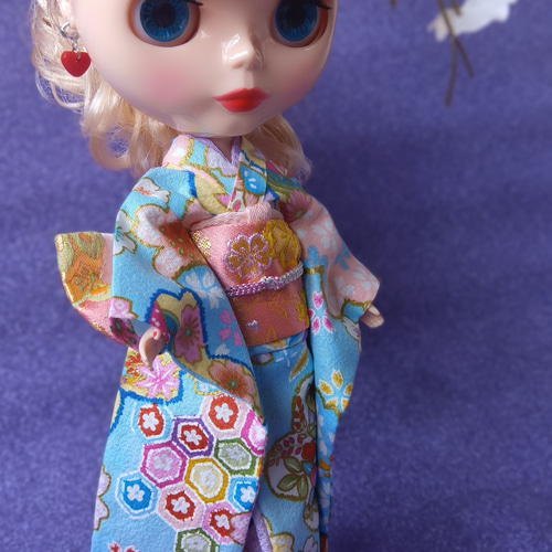 ブライスちゃん・リカちゃん振袖と帯セット 207サクラサク その他人形