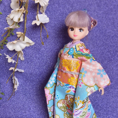 ブライスちゃん・リカちゃん振袖と帯セット 207サクラサク その他人形