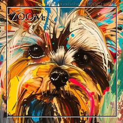 【犬花爛漫 - ヨークシャーテリア犬 No.4】モダンアートポスター 犬の絵 犬の絵画 犬のイラスト 3枚目の画像