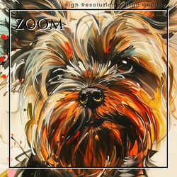 【犬花爛漫 - ヨークシャーテリア犬 No.5】モダンアートポスター 犬の絵 犬の絵画 犬のイラスト 3枚目の画像