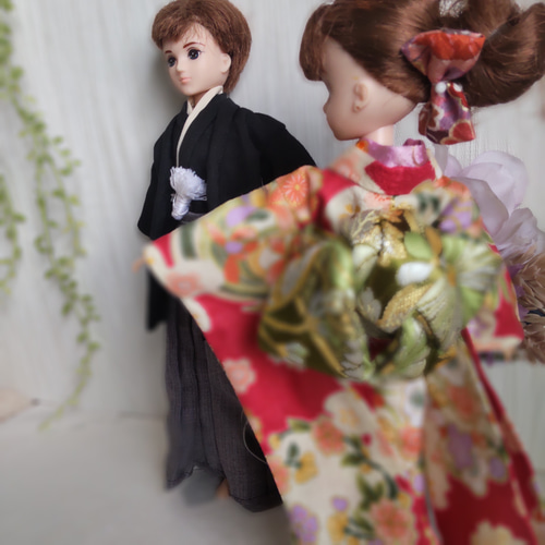 ブライスちゃん・リカちゃん 振袖＆帯セット 205 チェリーピンク