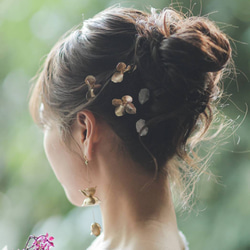 2点【5/7】まなみ様　結婚式　ブライダル　ヘアアクセサリー　ヘアピン　ゴールド コーム＋ヘアピン6本セット 結婚式 花嫁 ブライダル ヘア