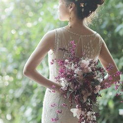 ヘッドドレス 結婚式　花嫁 ヘアアクセサリー ウェディング ブライダル　ゴールドフラワー ラフクォーツ ヘアピン 5枚目の画像