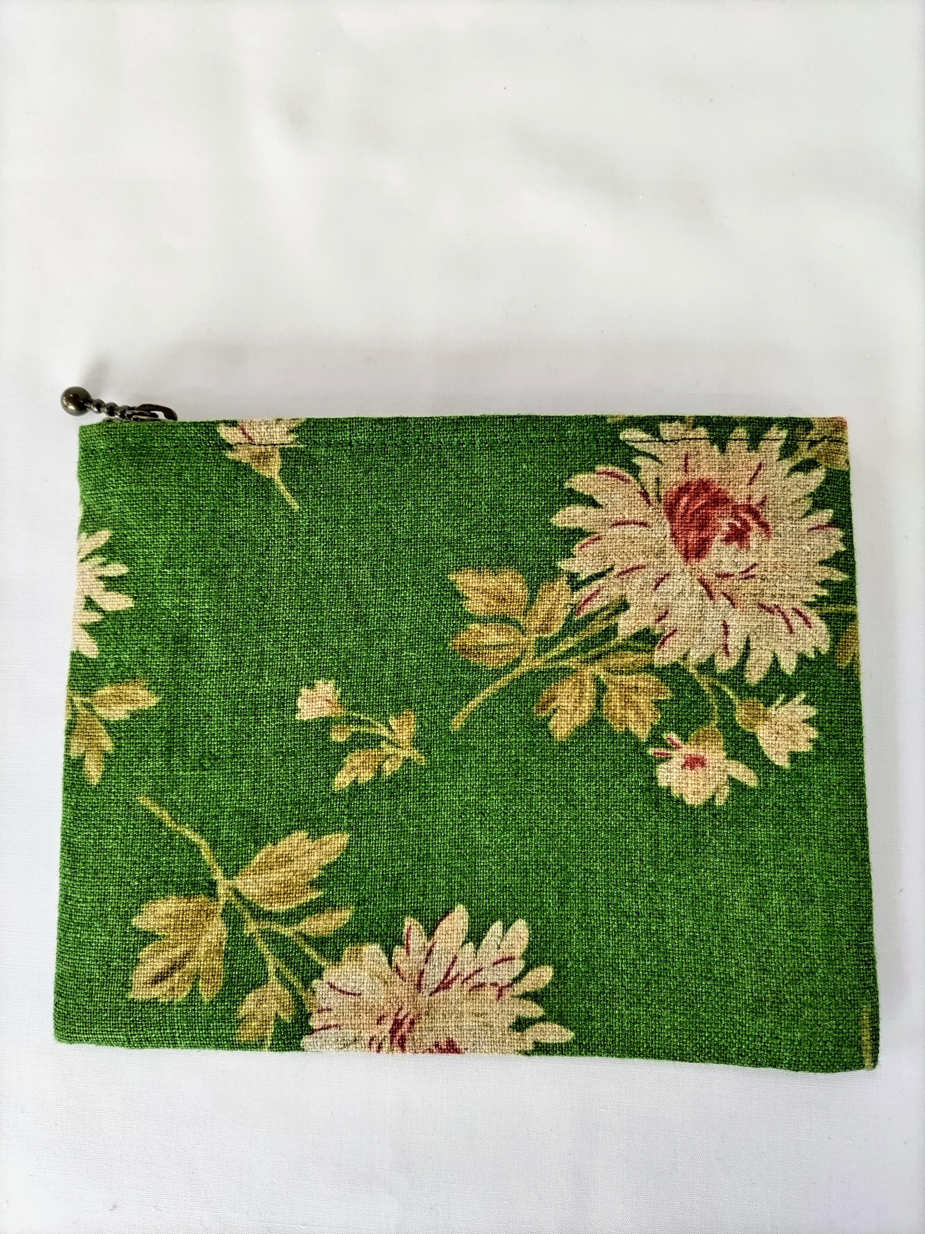 【送料無料】お出かけバッグ　トートバッグ　リネンバッグ　（花柄）革風持ち手