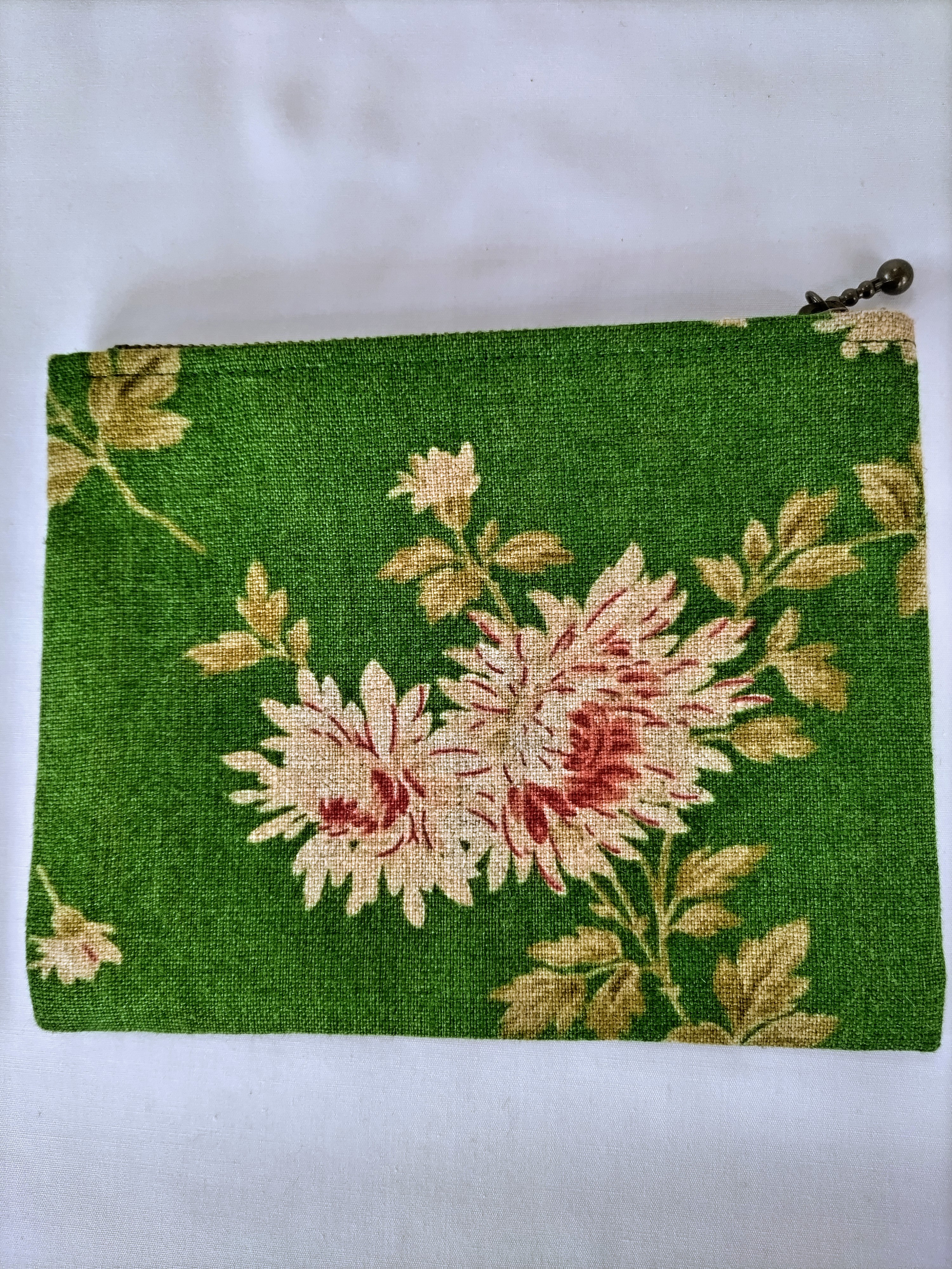 【送料無料】お出かけバッグ　トートバッグ　リネンバッグ　（花柄）革風持ち手