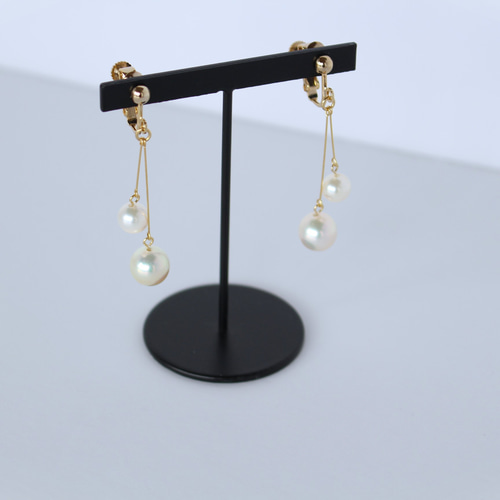 本真珠のイヤリング 揺れます。 あこや本真珠 揺れるイヤリング イヤリング・ノンホールピアス akoya