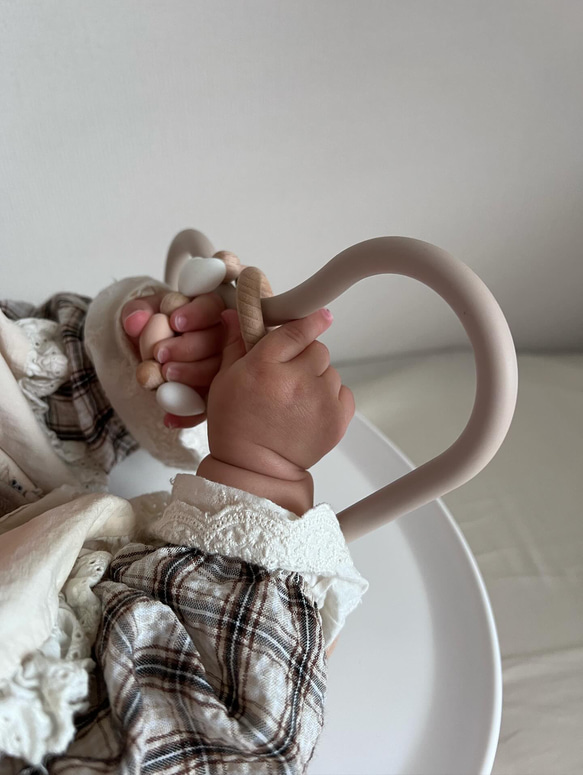 【new】Heart ring coaster モンテッソーリ 知育玩具 木のおもちゃ 1歳プレゼント 出産祝い 6枚目の画像
