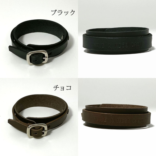 7色2サイズ レザー ブレスレット リストバンド 2重巻き 牛革 本革