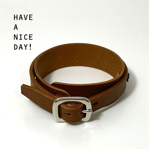 送料無料 レザー ブレスレット リストバンド 2重巻き 牛革 本革