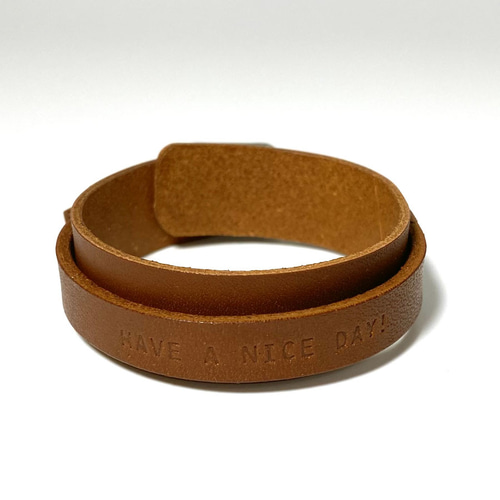 送料無料 レザー ブレスレット リストバンド 2重巻き 牛革 本革