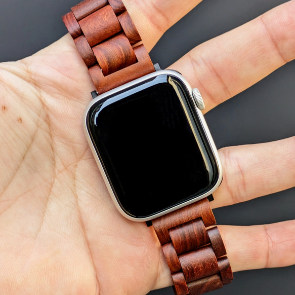 [木錶帶]EINBAND Apple Watch 天然木質 20mm [紫檀] 第5張的照片