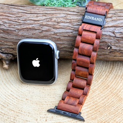 [木錶帶]EINBAND Apple Watch 天然木質 20mm [紫檀] 第1張的照片