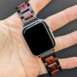 [木錶帶] EINBAND Apple Watch 天然木材 20mm [烏木 x 紫檀] 第5張的照片