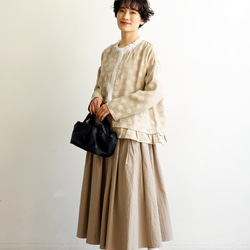 優雅的波點下擺荷葉邊外套，採用優質100%法國亞麻布料製成。 240306-1 第6張的照片