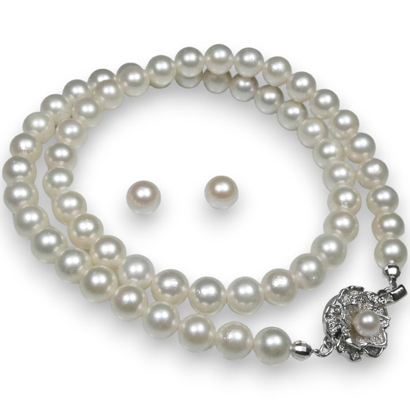 アコヤ本真珠ネックレス ホワイト系 7.0-7.5mmパールネックレス