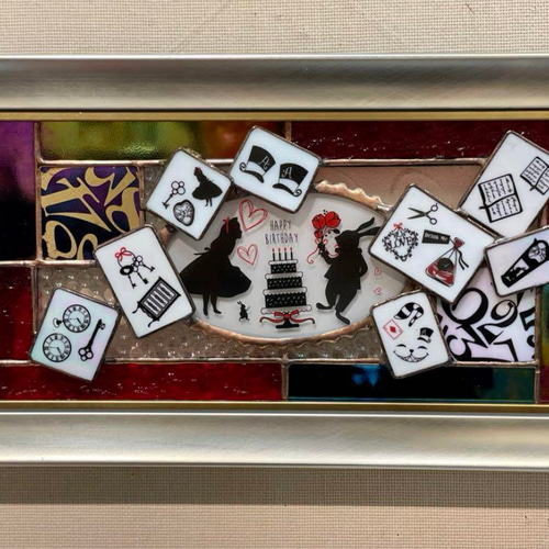 ステンドグラス　Alice in wonderland パネル ステンドグラス Alice in wonderland パネル その他インテリア